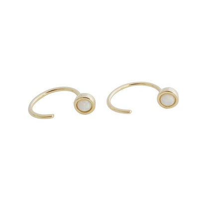 Opal Threader Hoops