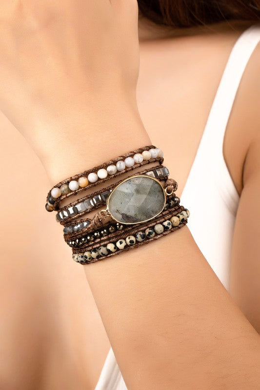 Natural stone boho bracelet