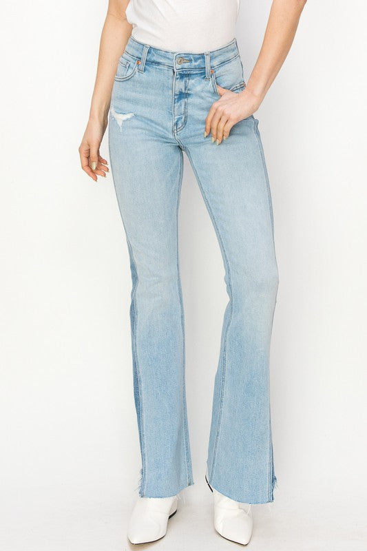 High Rise Boot Cut Two Panel Jeans