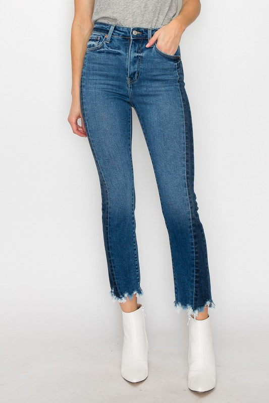 PLUS SIZE - HIGH RISE SLIM STRAIGHT JEANS