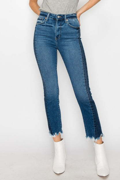 PLUS SIZE - HIGH RISE SLIM STRAIGHT JEANS