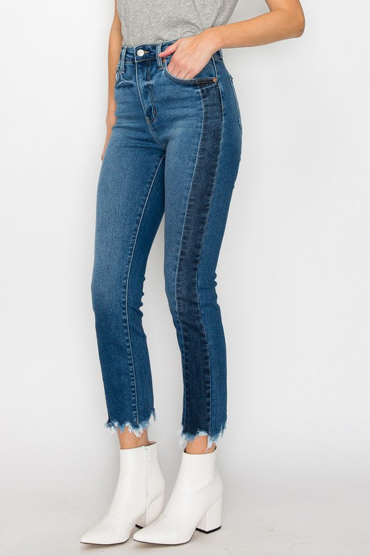 PLUS SIZE - HIGH RISE SLIM STRAIGHT JEANS