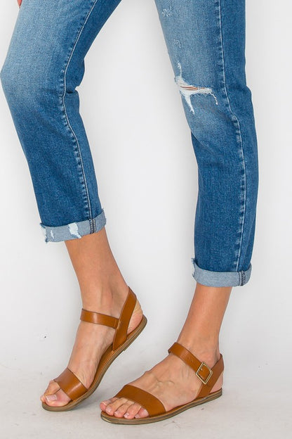 High Rise Tapered Leg Jeans