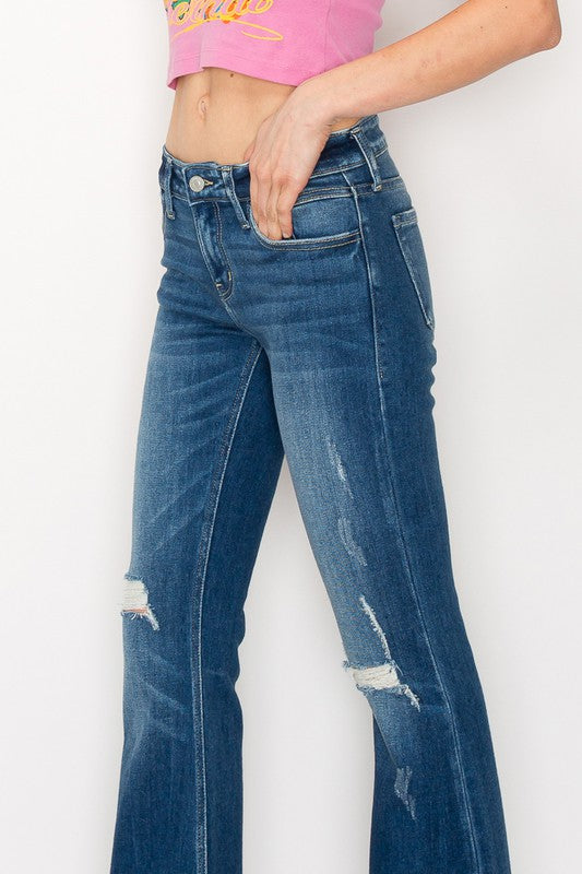 Plus Size Low Rise Vintage Flare Jeans