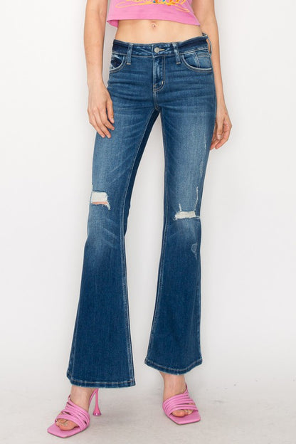 Plus Size Low Rise Vintage Flare Jeans