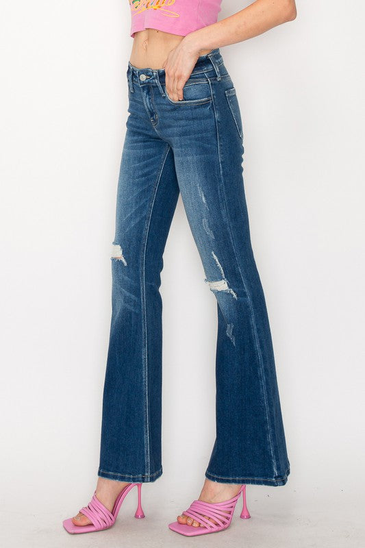 Plus Size Low Rise Vintage Flare Jeans