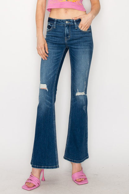 Plus Size Low Rise Vintage Flare Jeans