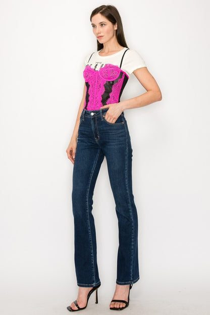 Plus Size High Rise Skinny Bootcut Jeans