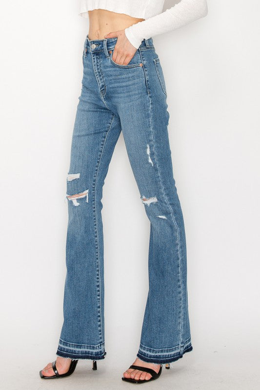 HIGH RISE SKINNY BOOTCUT WITH RELEASE HEM