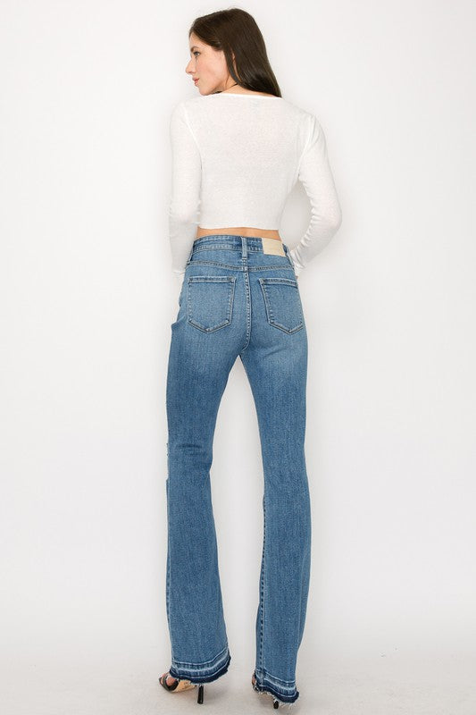 PLUS SIZE - HIGH RISE SKINNY BOOTCUT JEANS