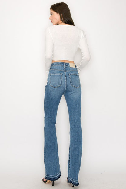 PLUS SIZE - HIGH RISE SKINNY BOOTCUT JEANS