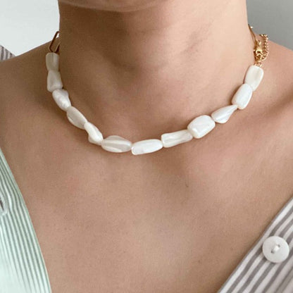 Chain And Shell Pearl Necklace