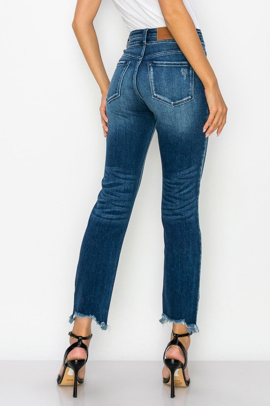 Plus High Rise Double Waist Band Jeans