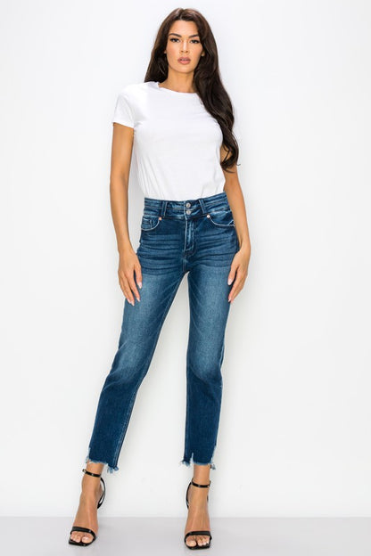 Plus High Rise Double Waist Band Jeans