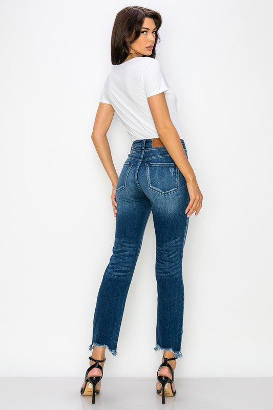 Plus High Rise Double Waist Band Jeans