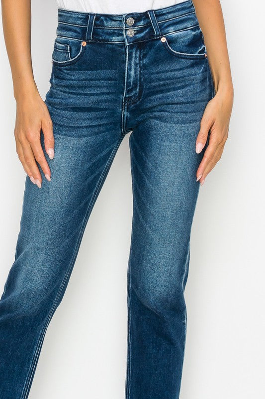 Plus High Rise Double Waist Band Jeans