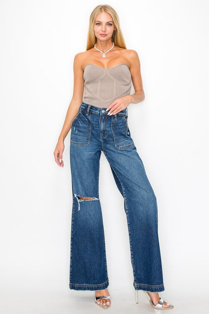 ULTRA HIGH RISE RELAXED FLARE JEANS