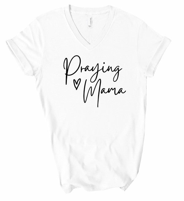 V-Neck Praying Mom Graphic Boutique Tee