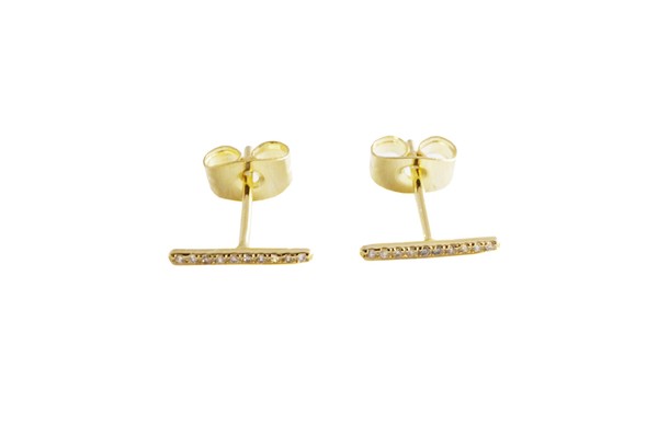 Skinny Midi Crystal Bar Earrings