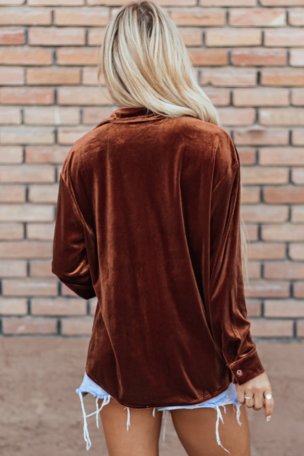 Chestnut Chest Pocket Velvet Shirt