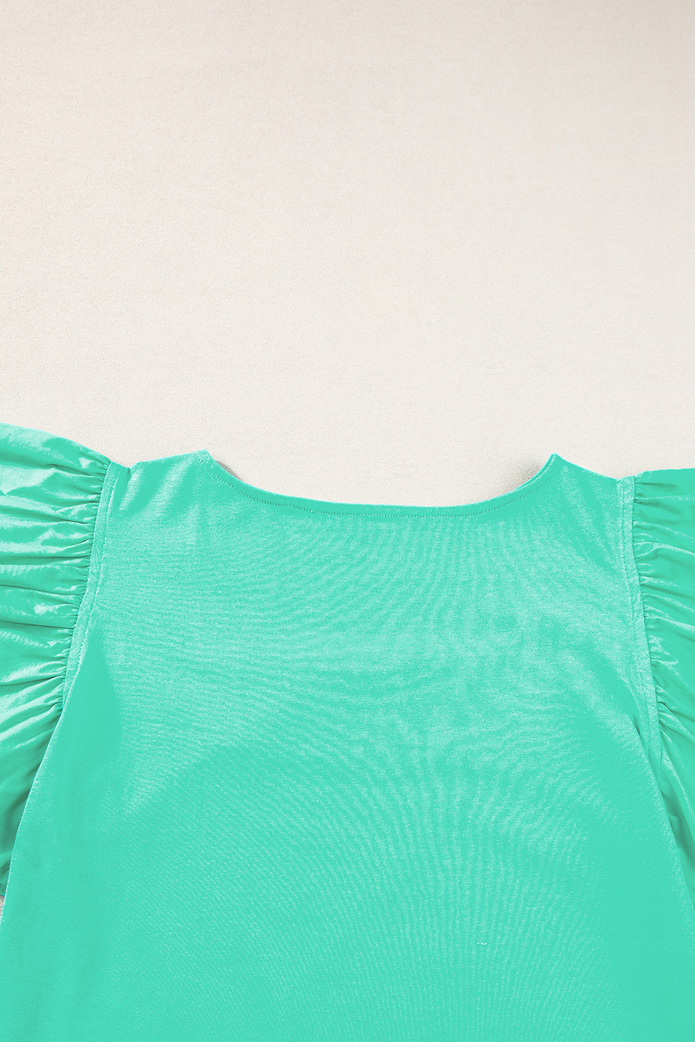 Mint Green Flutter Sleeve Square Neck Top