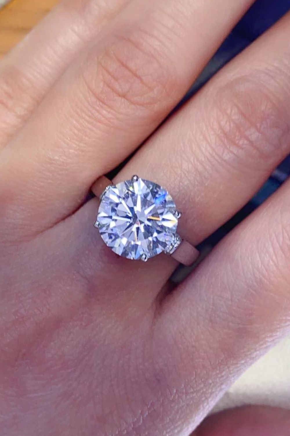 Moissanite Platinum-Plated Ring