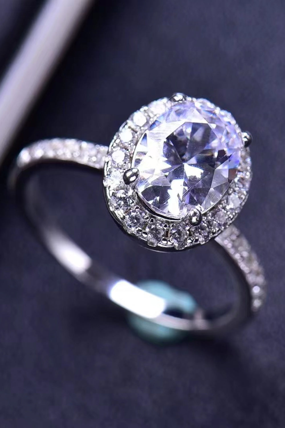 Moissanite Platinum-Plated Ring- 2 carat