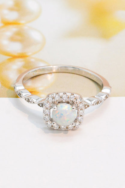 Sterling Silver Inlaid Opal Ring