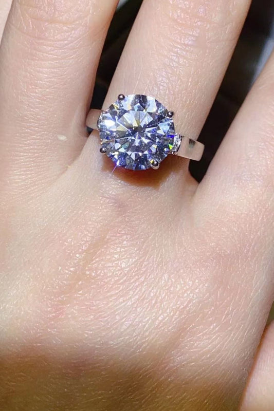 Moissanite Platinum-Plated Ring