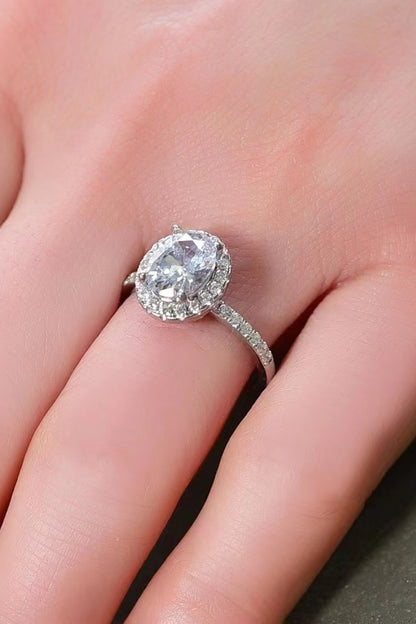 Moissanite Platinum-Plated Ring- 2 carat