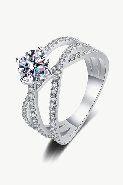 Stunning  Moissanite Crisscross Ring