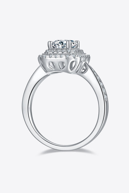 Moissanite 925 Sterling Silver Side Stone Ring