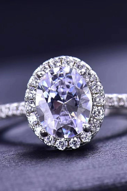 Moissanite Platinum-Plated Ring- 2 carat