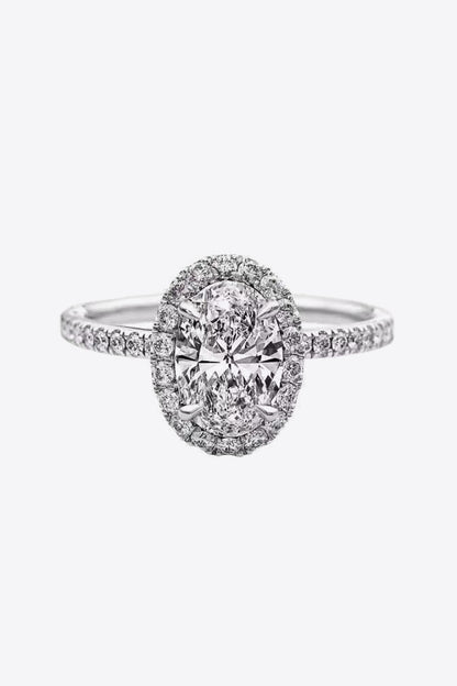 Moissanite Platinum-Plated Ring- 2 carat