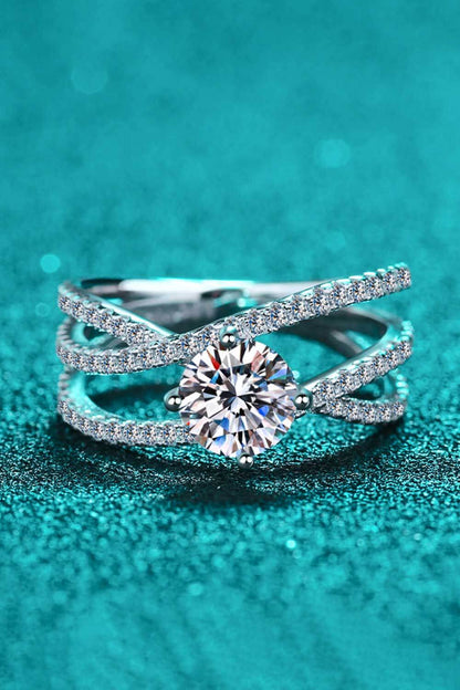 Stunning  Moissanite Crisscross Ring