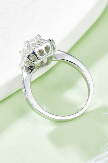 Moissanite 925 Sterling Silver Side Stone Ring