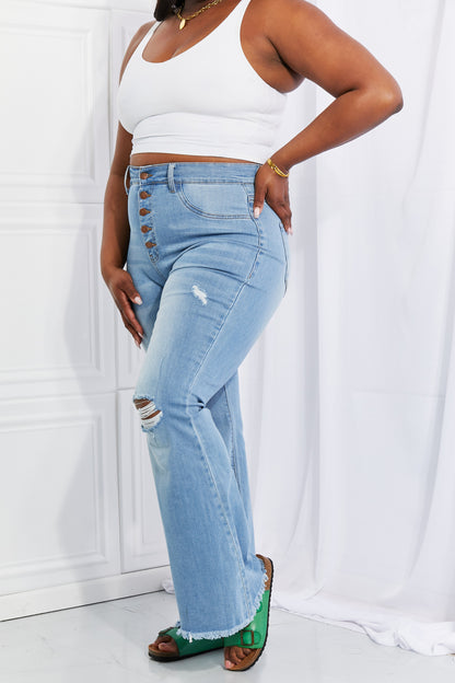 Jess Button Flare Jeans