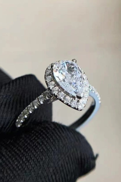 Moissanite Teardrop Cluster Ring