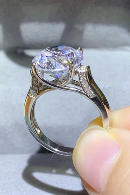 Moissanite Platinum-Plated Ring