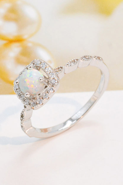 Sterling Silver Inlaid Opal Ring